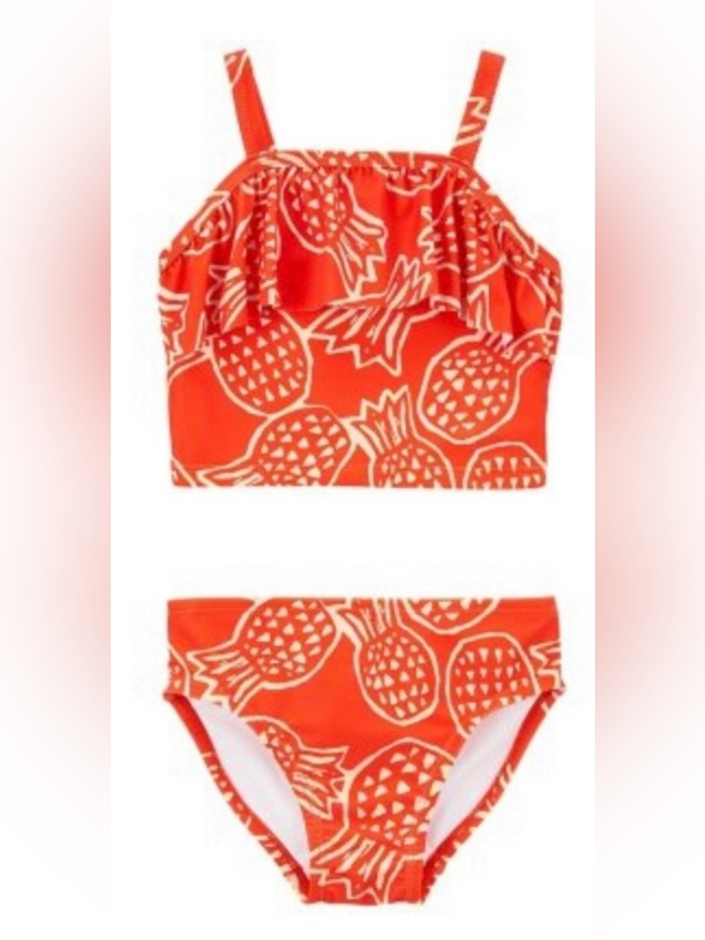EUC Carter’s Girls' Orange Pineapple Print Two-Piece Swim Set